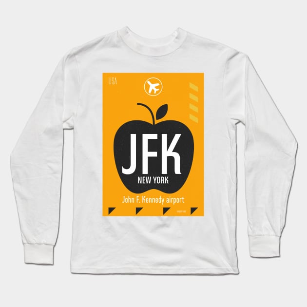 JFK orange design Long Sleeve T-Shirt by Woohoo